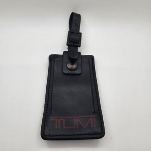 Vintage TUMI Black / Red Leather Name Tag For Any TUMI Luggage Bag Backpack